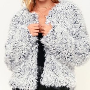 Gray faux fur jacket